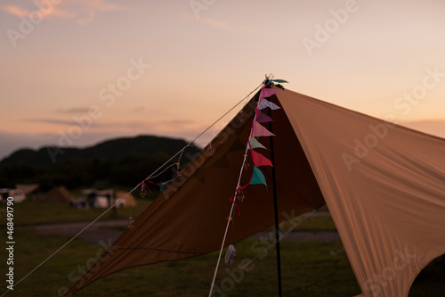夕方のキャンプ場