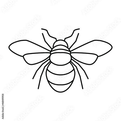Sign symbol bee clipart black line.