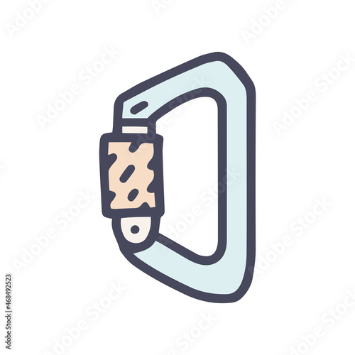 trapeze carabiner color vector doodle simple icon