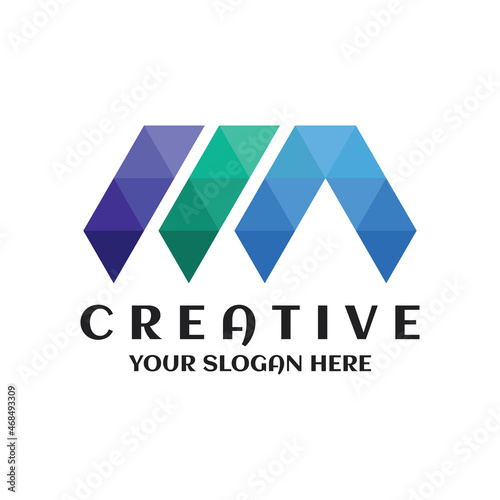 Abstract MN logo geometric. MN building symbol