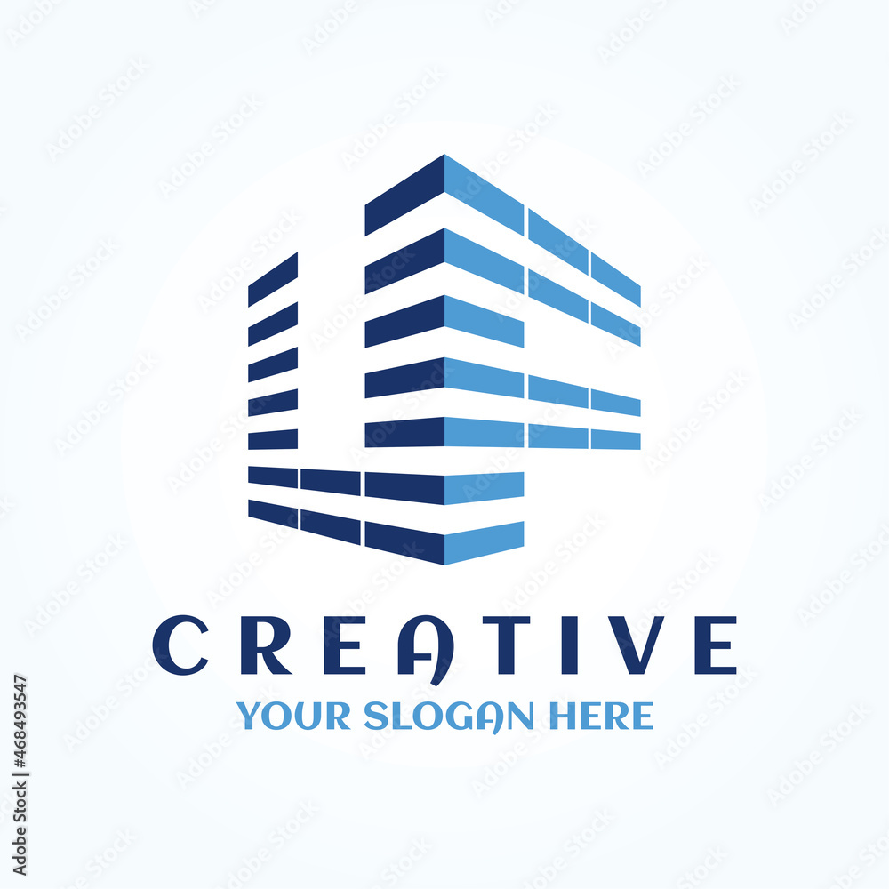 creative UF building house logo