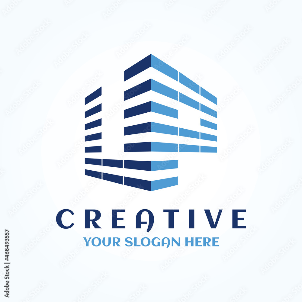 creative UP building house logo