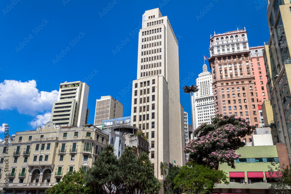 Sao Paulo, Brazil, October 09, 2015. View of Buildings in Anhangabau Valley in Sao Paulo, Brazil
