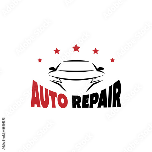 Wallpaper Mural auto repair logo design template with five stars Torontodigital.ca