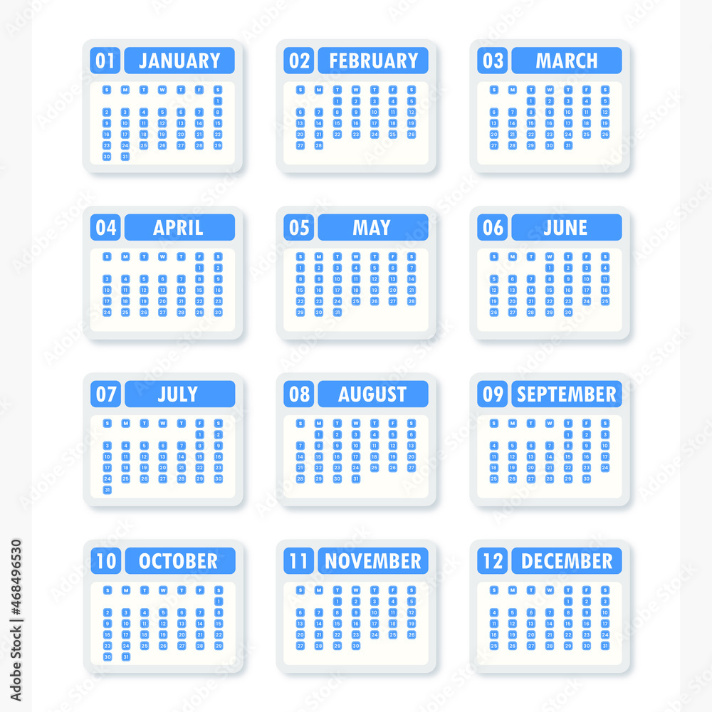 Calendar 2022 design template illustration Calendar 2022 design template illustration