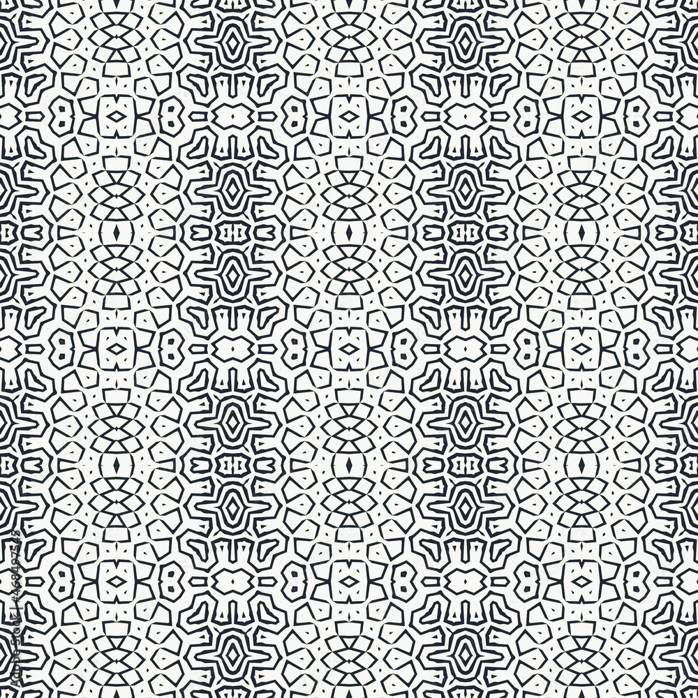 Fototapeta premium Abstract seamless pattern with various shapes. Geometric pattern for fabric. Textile background.
