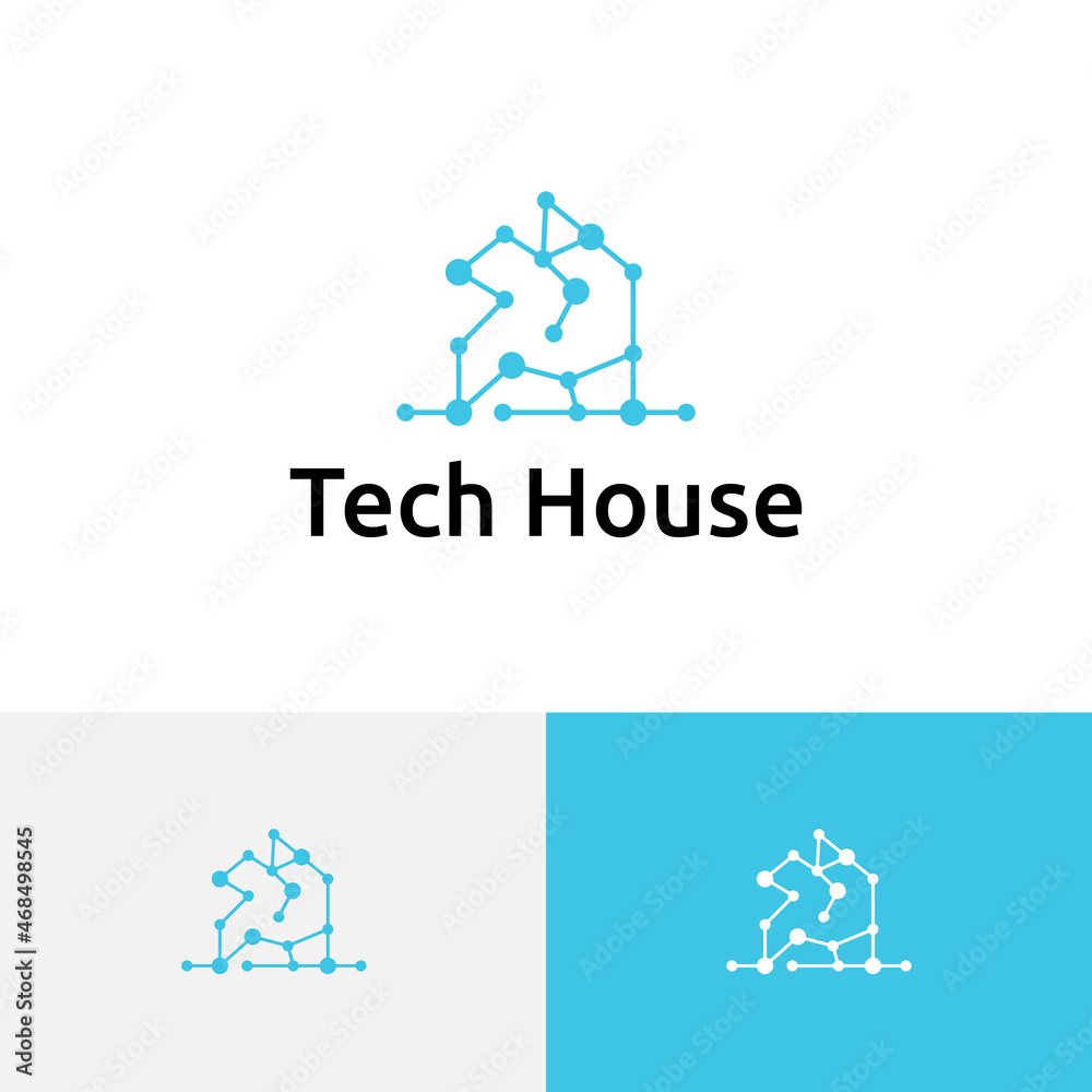 Technology House Network Computer Web Internet Logo