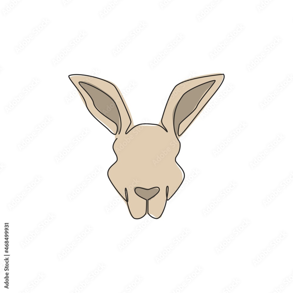 One single line drawing of cute kangaroo head for business logo identity. Wallaby animal from Australia mascot concept for company icon. Trendy continuous line draw graphic design vector illustration One single line drawing of cute kangaroo head for business logo identity. Wallaby animal from Australia mascot concept for company icon. Trendy continuous line draw graphic design vector illustration