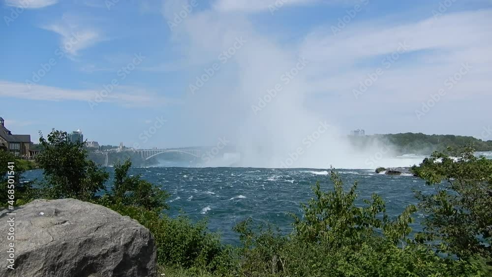 Waterfalls Niagara Falls With Mist Coming Up Waterfalls Niagara Falls With Mist Coming Up