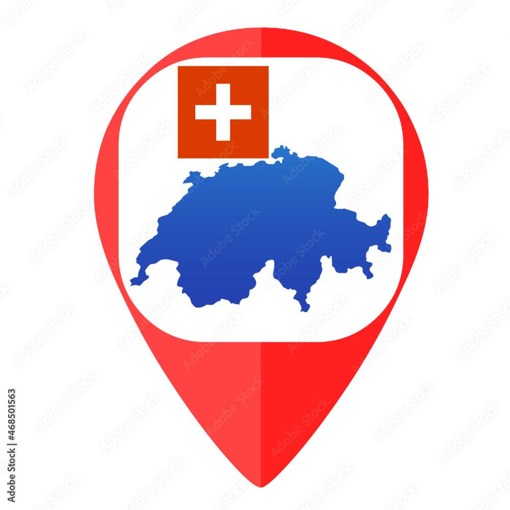 Switzerland map pin marker 