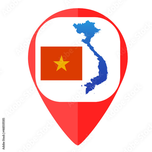 Free Download Vietnam flag pin marker  - GFXLoad