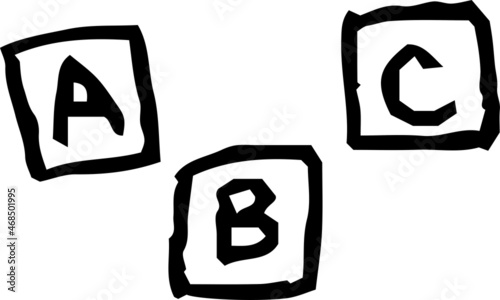 子供が描いたabcの文字 フォント 落書き