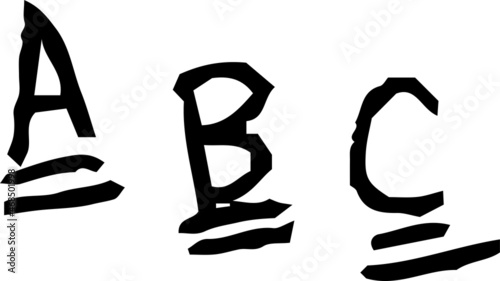 子供が描いたabcの文字 フォント 落書き