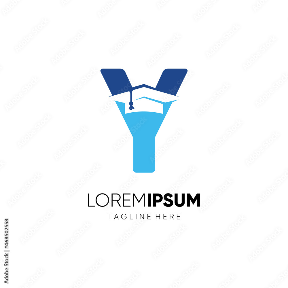 Letter Y Graduation Hat Education Logo Design Vector Icon Graphic Emblem Illustration Background Template Letter Y Graduation Hat Education Logo Design Vector Icon Graphic Emblem Illustration Background Template