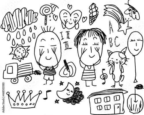 子供が描いた落書きセット お絵かき