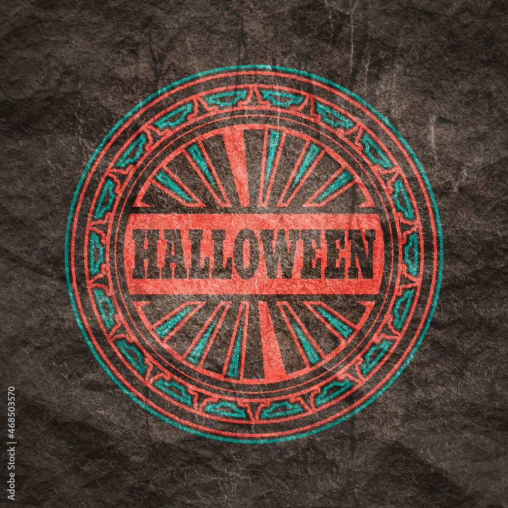 Thin line style emblem for Halloween day Thin line style emblem for Halloween day
