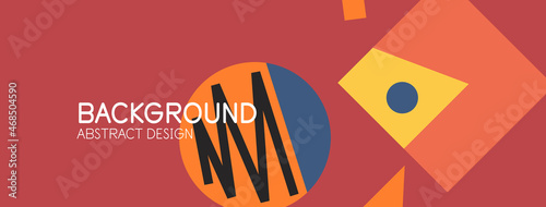 Abstract background. Blocks, lines, triangles, circles composition. Techno or business concept for wallpaper, banner, background, landing page