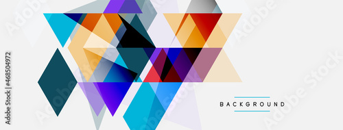Color triangles composition, geometric abstract background. Techno or business concept, pattern for wallpaper, banner, background, landing page