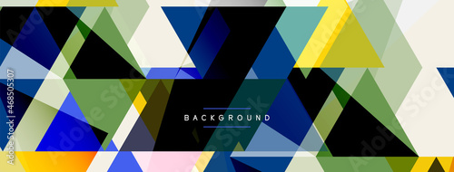 Color triangles composition, geometric abstract background. Techno or business concept, pattern for wallpaper, banner, background, landing page