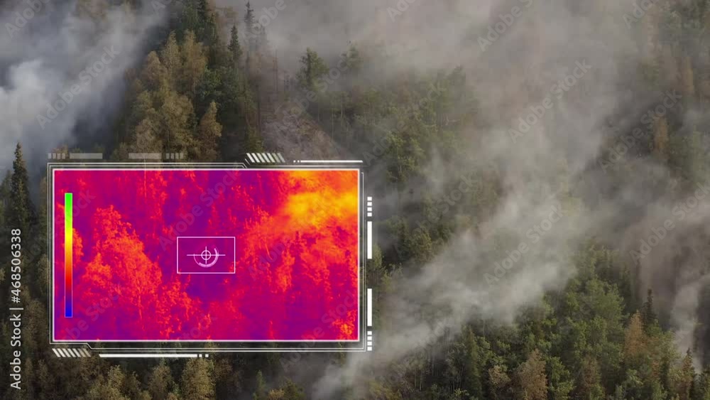 Thermal Cameras Deliver Diagnostics of forest fires and wildfires - 3d animation