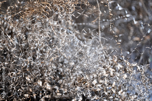 Closeup of Chrome Metal Shavings