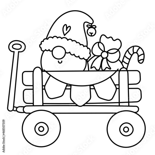 gnome with christmas wagon