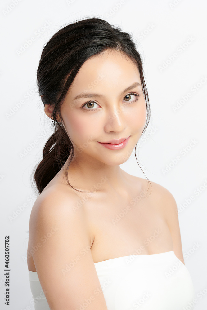 Beautiful young asian woman with clean fresh skin on white background, Face care, Facial treatment, Cosmetology, beauty and spa, Asian women portrait. Beautiful young asian woman with clean fresh skin on white background, Face care, Facial treatment, Cosmetology, beauty and spa, Asian women portrait.
