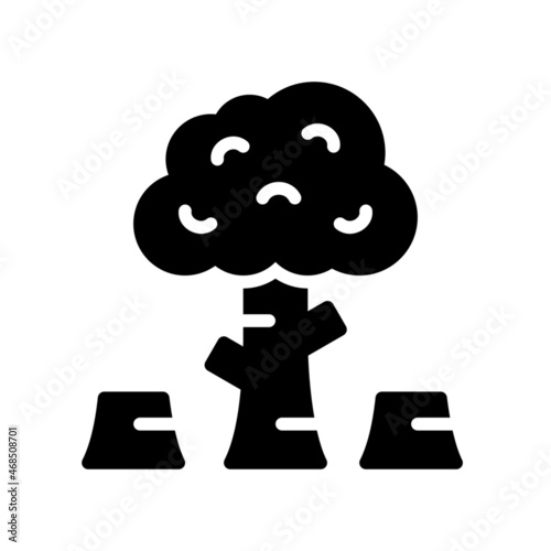 Deforestation Icon, Glyph style icon vector illustration, Suitable for website, mobile app, print, presentation, infographic and any other project.