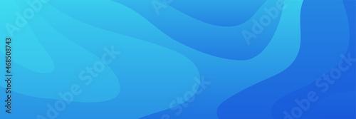 Modern colorful blue wave wide banner background. Abstract background for banner design. Web banner, texture, and header for website. Vector abstract graphic design banner pattern background template.