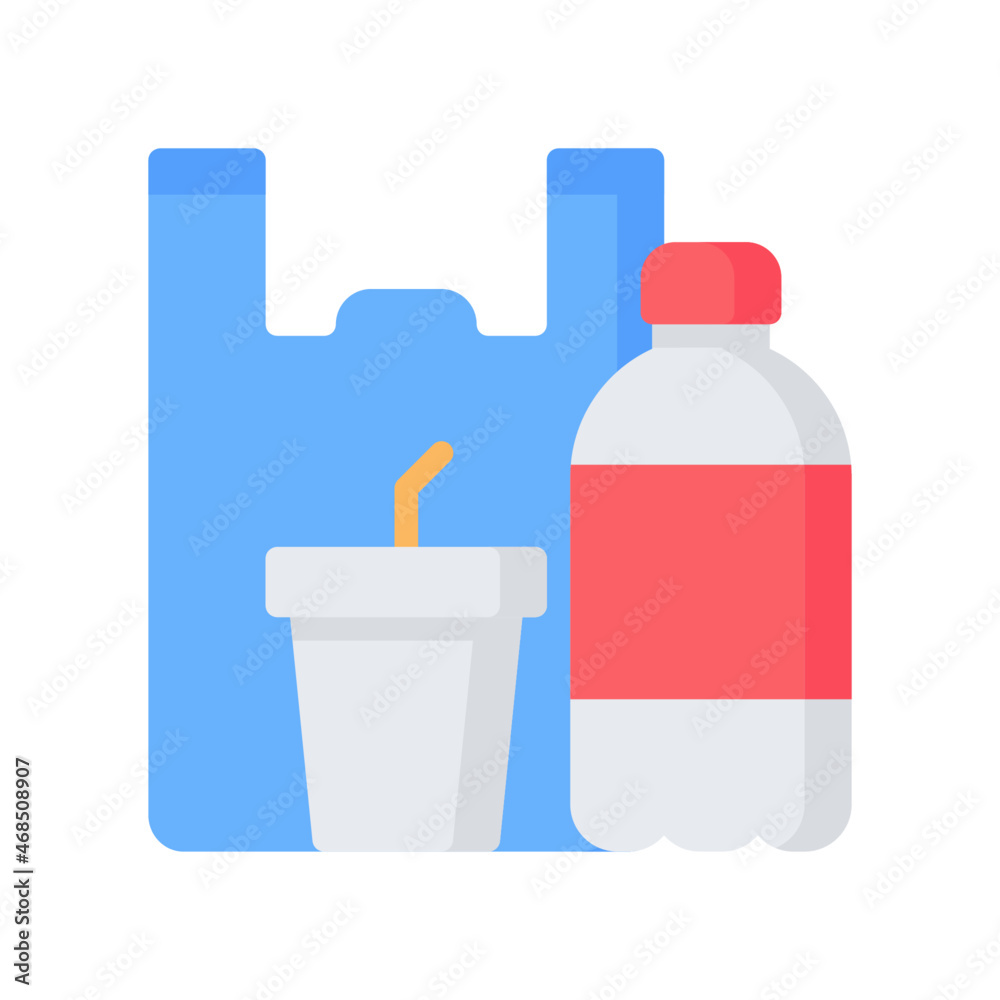 Plastic Icon, Flat style icon vector illustration, Suitable for website, mobile app, print, presentation, infographic and any other project.