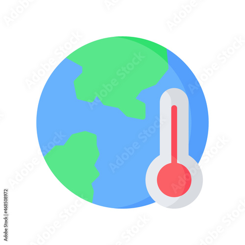 Global Warming Icon, Flat style icon vector illustration, Suitable for website, mobile app, print, presentation, infographic and any other project.