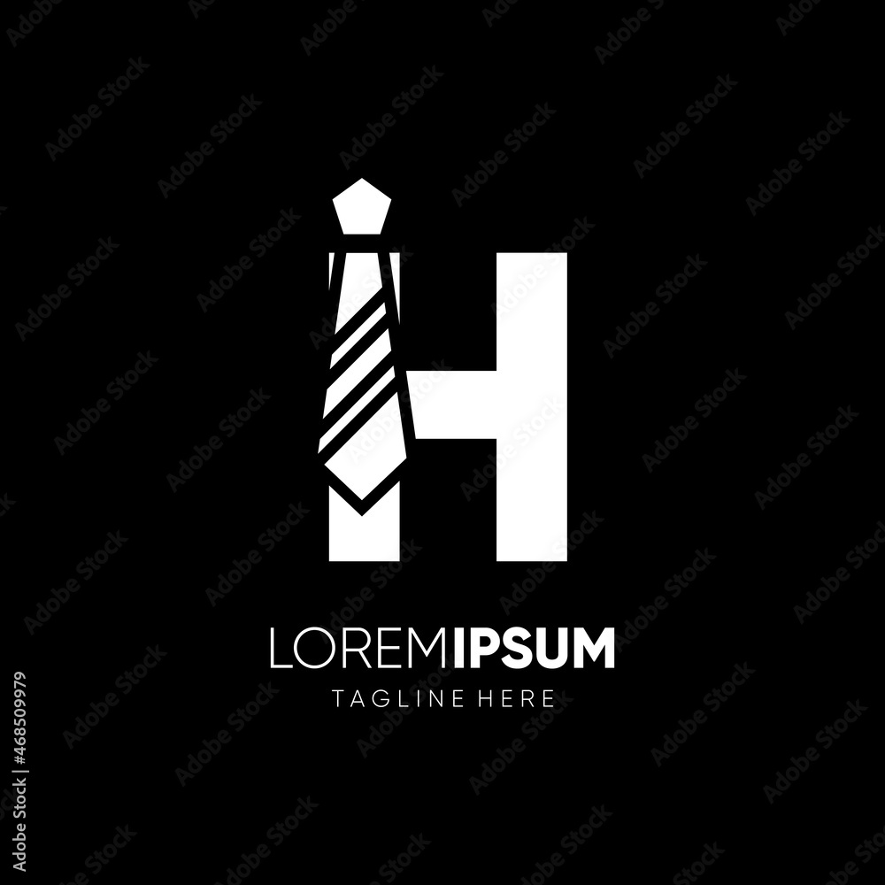 Letter H Tie Elegant Logo Design Vector Icon Graphic Emblem Illustration Background Template