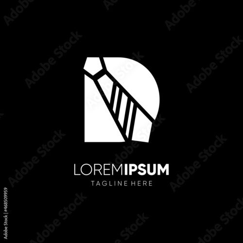 Letter D Tie Elegant Logo Design Vector Icon Graphic Emblem Illustration Background Template