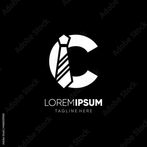 Letter C Tie Elegant Logo Design Vector Icon Graphic Emblem Illustration Background Template