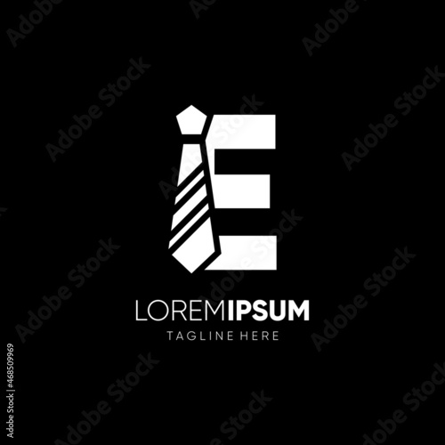 Letter E Tie Elegant Logo Design Vector Icon Graphic Emblem Illustration Background Template