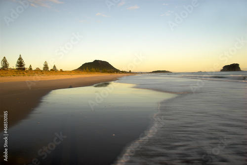 Mt Maunganui at sunrise New Zealand