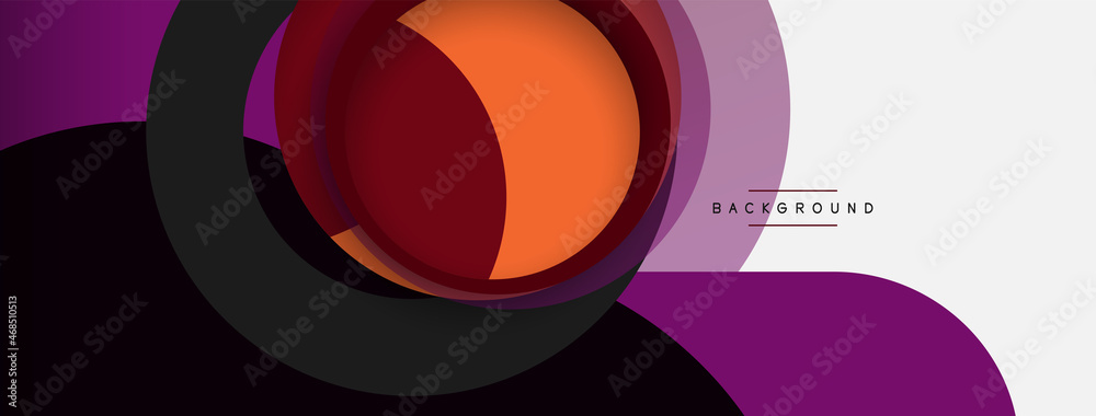 Creative geometric wallpaper. Minimal abstract background. Circles composition vector illustration for wallpaper banner background or landing page Creative geometric wallpaper. Minimal abstract background. Circles composition vector illustration for wallpaper banner background or landing page