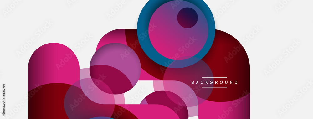 Fototapeta premium Circle and round shapes abstract background. Vector illustration for wallpaper banner background or landing page