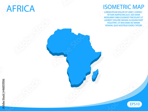 Modern vector isometric of Africa blue map. elements white background for concept map easy to edit and customize. eps 10