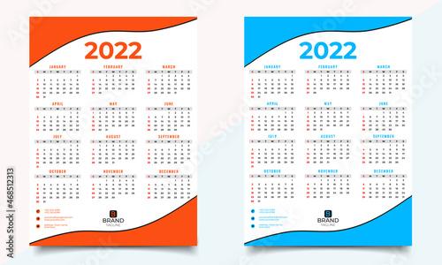 The 2022 year calendar design photo