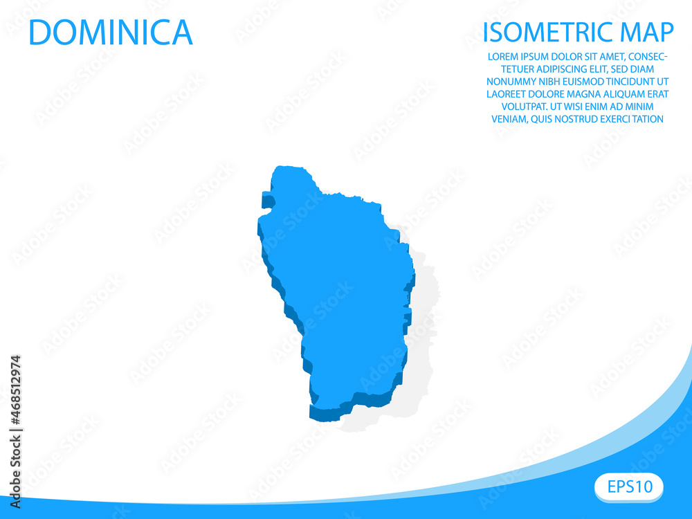Modern vector isometric of Dominica blue map. elements white background for concept map easy to edit and customize. eps 10