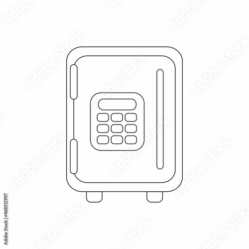 Safe colorng book. Black line Safe icon isolated on white background. Reliable Data Protection
