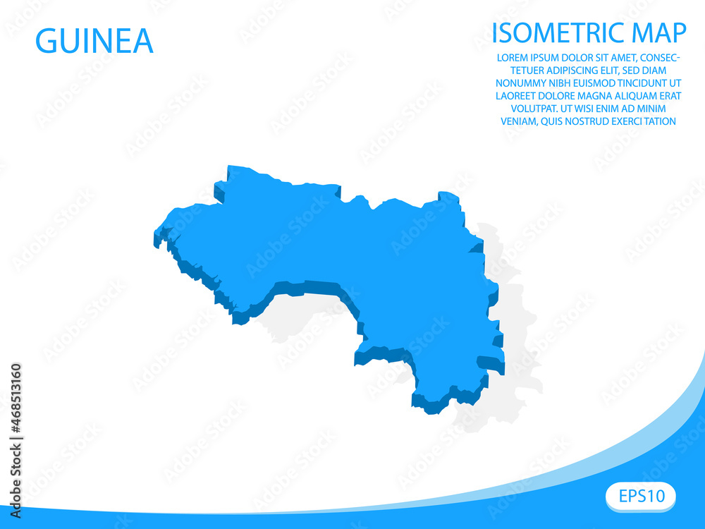 Modern vector isometric of Guinea blue map. elements white background for concept map easy to edit and customize. eps 10