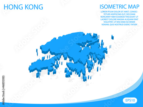 Modern vector isometric of Hong Kong blue map. elements white background for concept map easy to edit and customize. eps 10