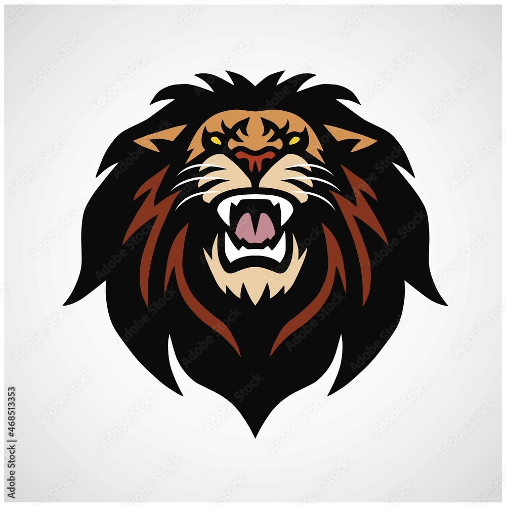 Lion Head Logo Esport Sports Mascot Vector Design