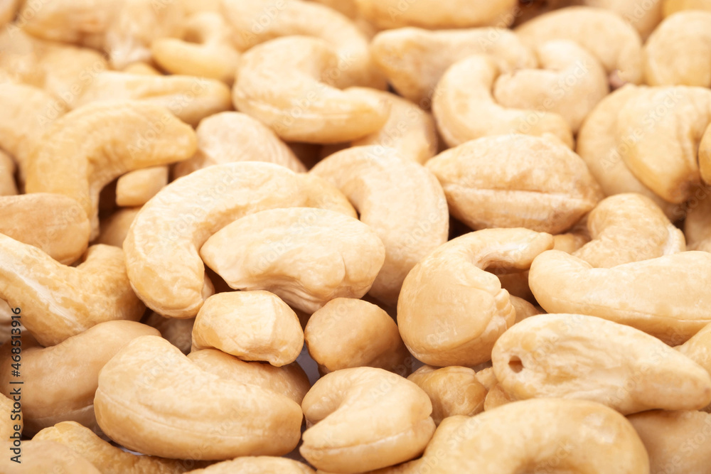 Cashew nuts on white background. Cashew nuts on white background.