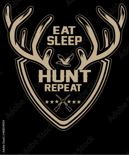 Eat sleep Hunt repeat T shirt design photo