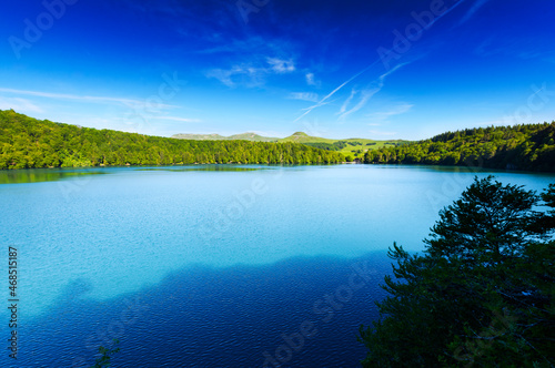 Landscape of Lake Pavin in Auvergne photo