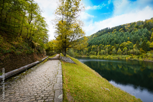 Furan lake and river close to Saint Etienne city photo