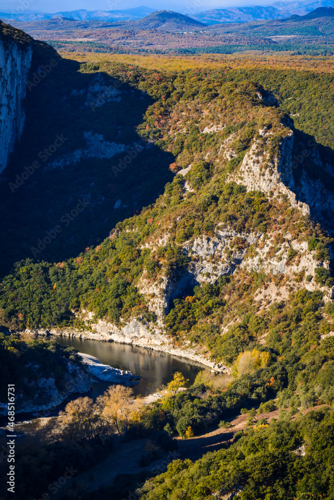 Landscape of Gorges de l'Ardeche in France